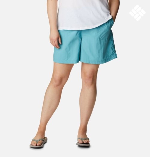Women's Columbia Sandy River Shorts Turquoise | Plus Size CA-P50C4